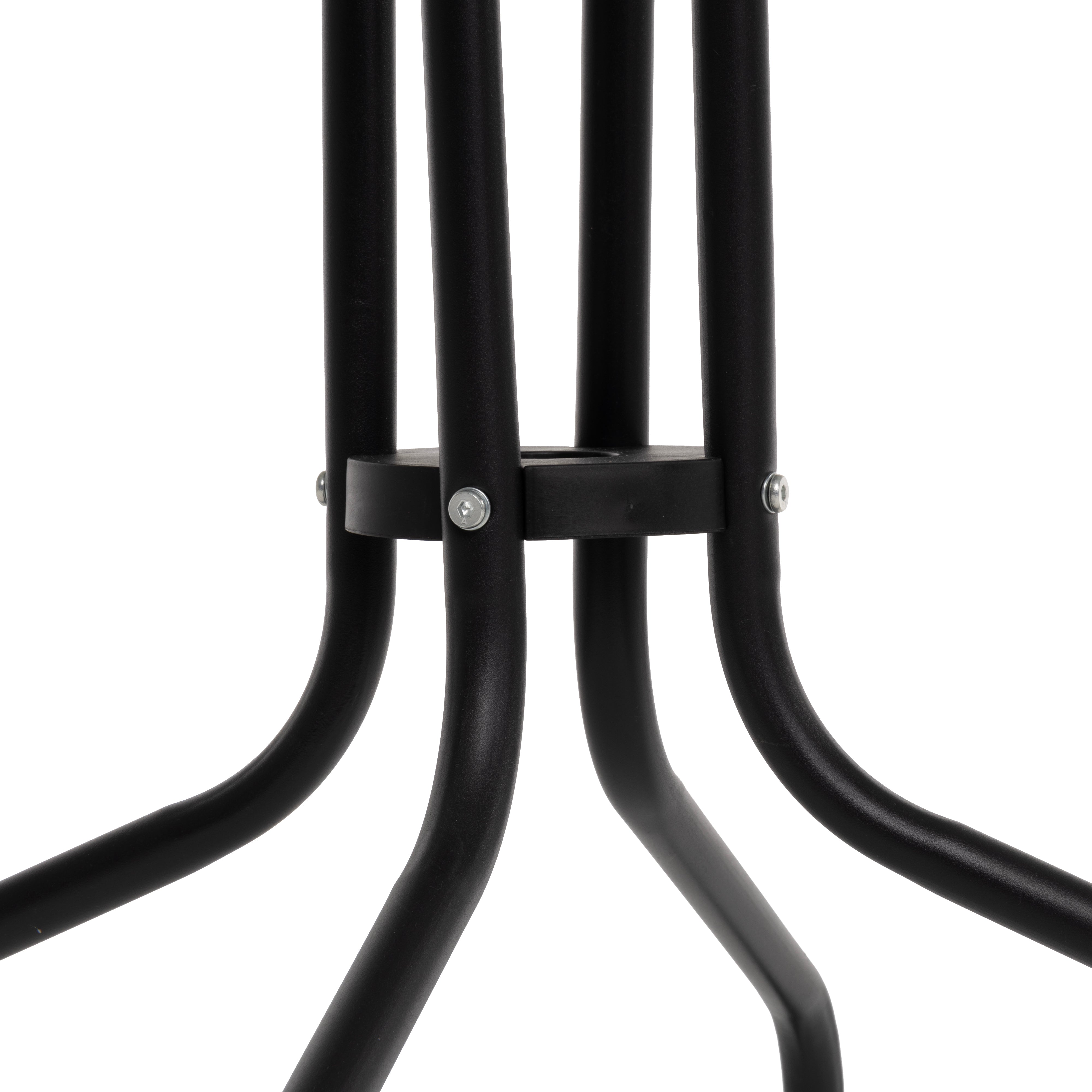 VESTIAMO CASA GIARDINO - Tavolo da giardino Quadrato nero con top in vetro - h70x60x60 cm